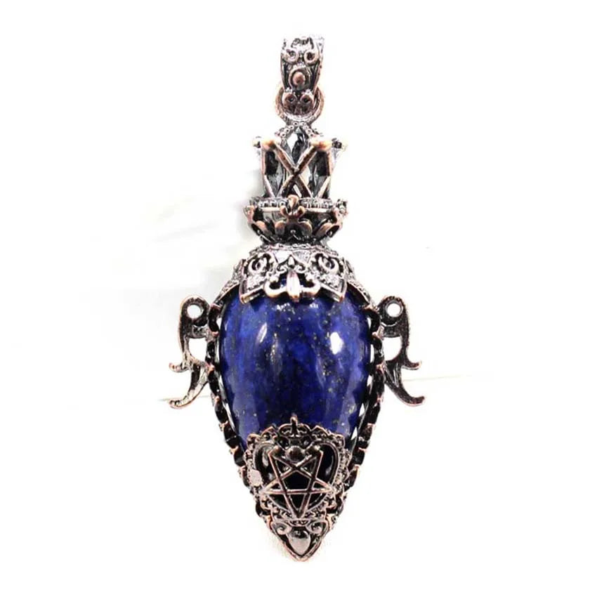 Water Drop Crystal Pendulum for Dowsing Spiritual Divination Natural Amethyst Rose Quartz Onyx Antique Pendulums Pendant Pendulo