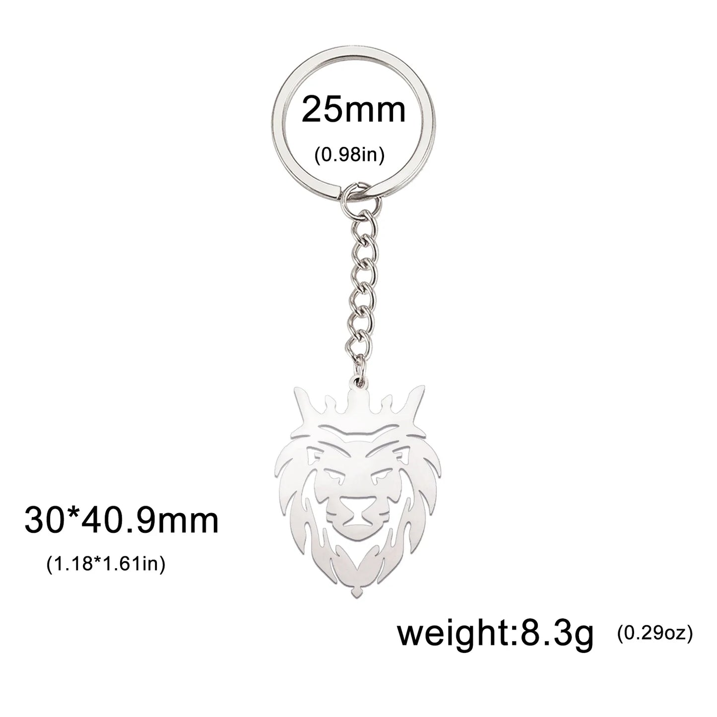 2024 New fashion cut titanium steel chain keychain Lion King Pendant Hip Hop punk style stainless steel animal keychain