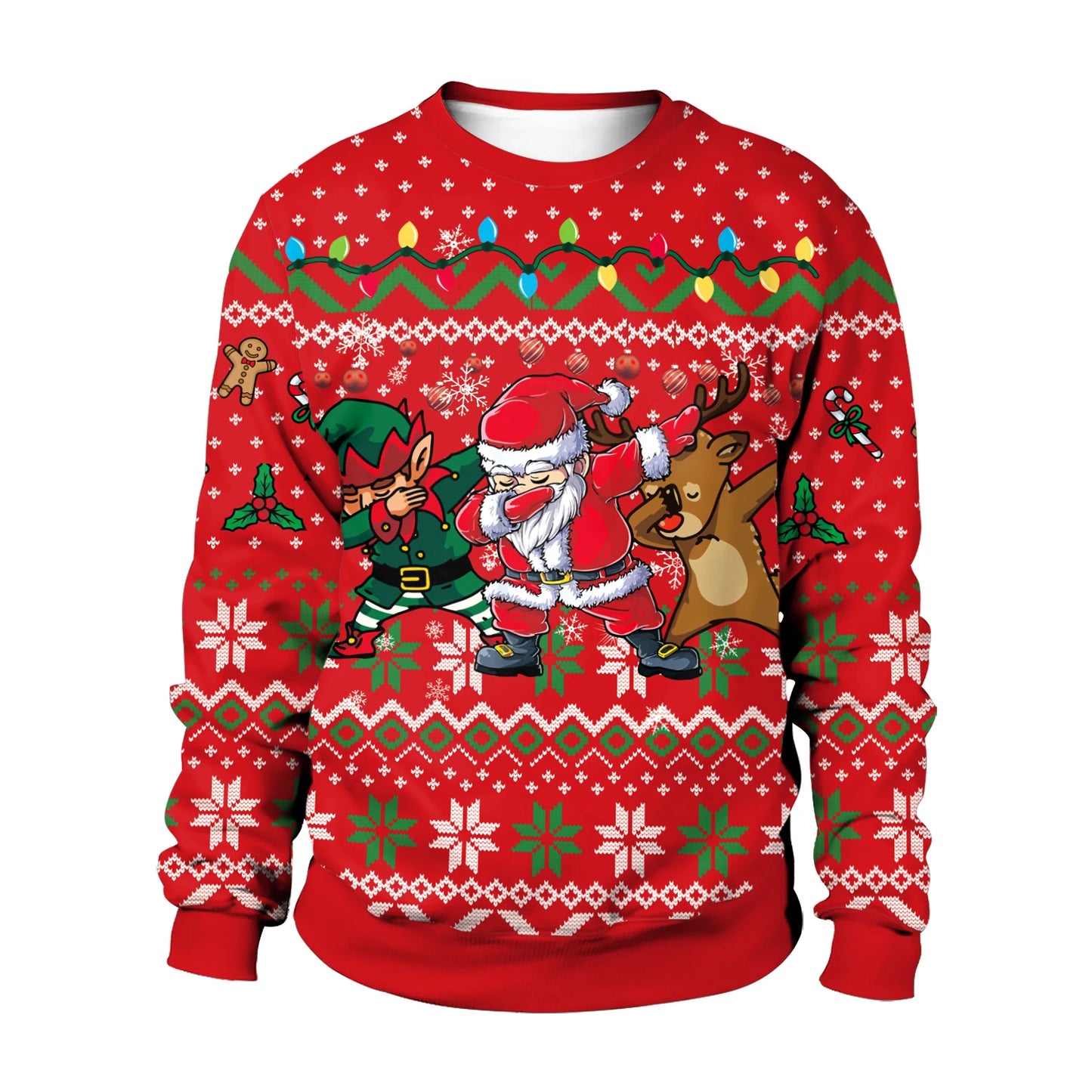 [You're My Secret]Women Autumn Winter Long Sleeve Crew Neck Pullover Tops Christmas Party Santa Claus Printed Casual Sweatshirts