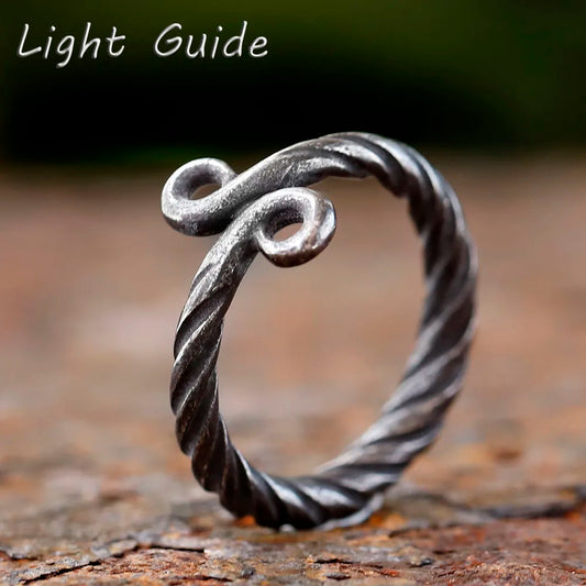2024 NEW Men's 316L stainlesssteel Vintage Odin Norse Viking style troll cross Amulet ring for teen fashion Jewelry