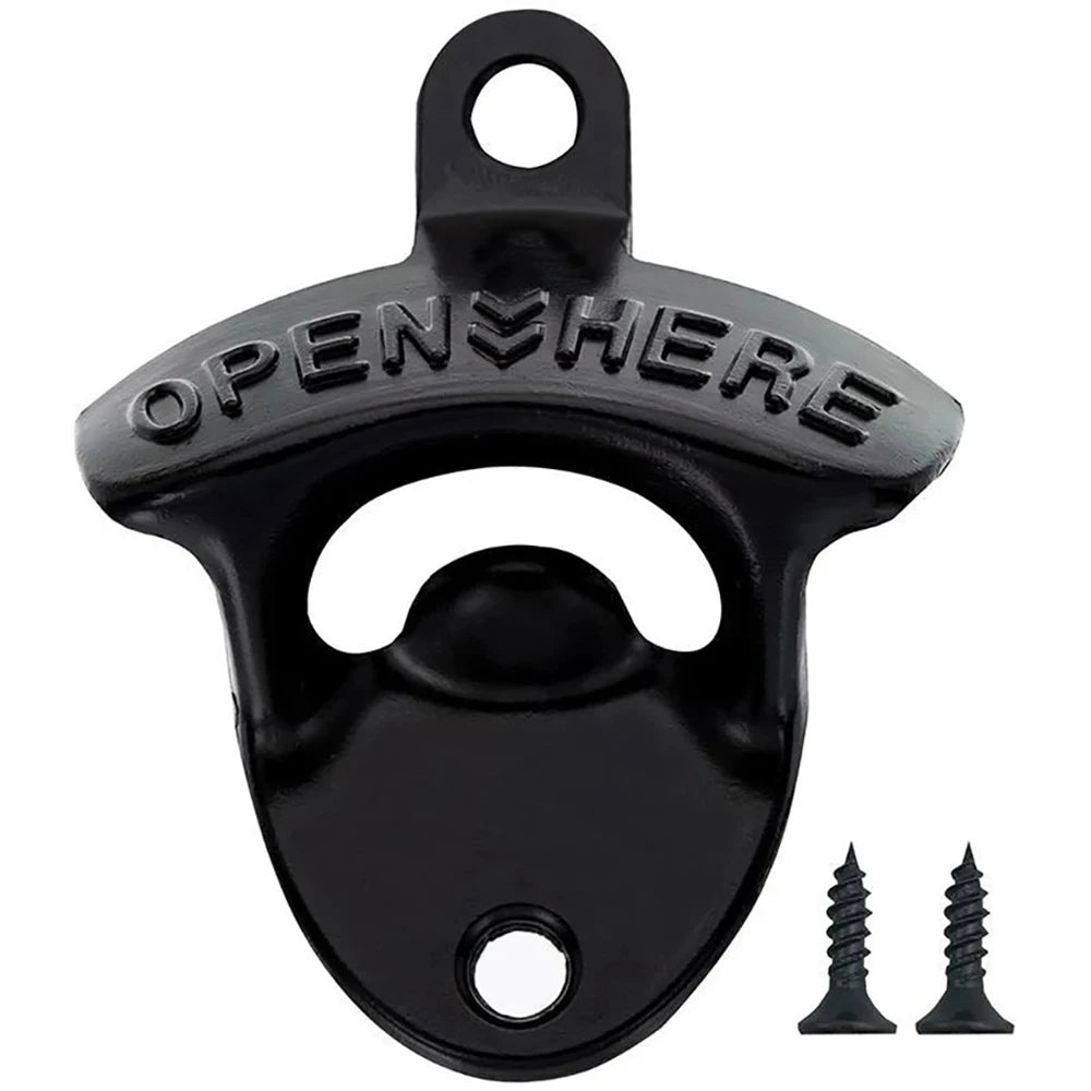 Zinc Alloy Wall Bottle Opener Kitchen Bottle Opener Retro Alloy Wall Mounted with Screws Party Antique Beer Bottle Opener