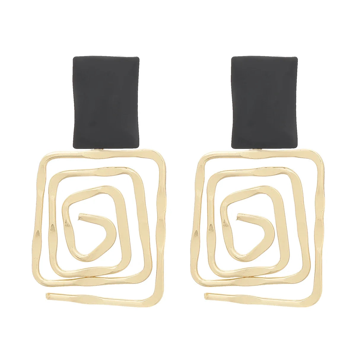 2024 Fashion Simple Metal Back Shape Geometric Earrings Women's Popular Creative Drop Earrings Retro Party Jewelry Accessories
