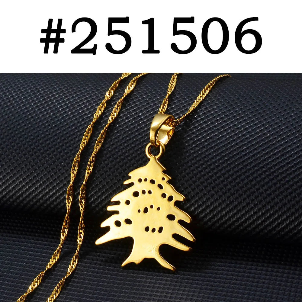 Anniyo Liban Pendants Necklaces Lebanese Cedar Jewelry Lebanon Map Eastern Rite Church Maronite Cross Allah Symbol #251506