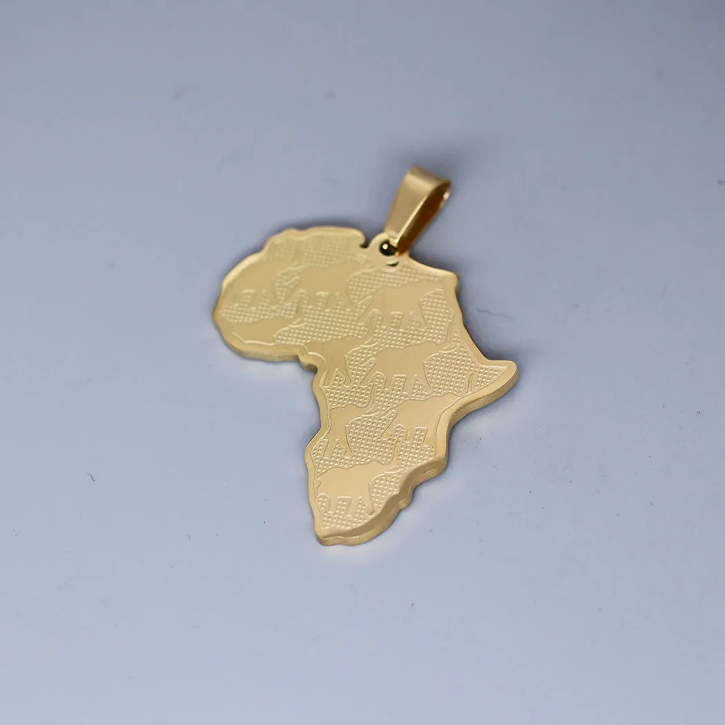 2pcs No Fade Africa Map Charms Stainless Steel Pendant for Jewelry Making Necklace Keychain Rune Eye of Horus Talisman DIY Craft