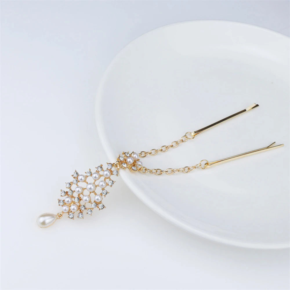 2024 Trend Big Crystal Pendant Forehead Chain Hairpin Hair Accessories Women's Ethnic Tiara Headpiece Tikka Indian Head Jewelry