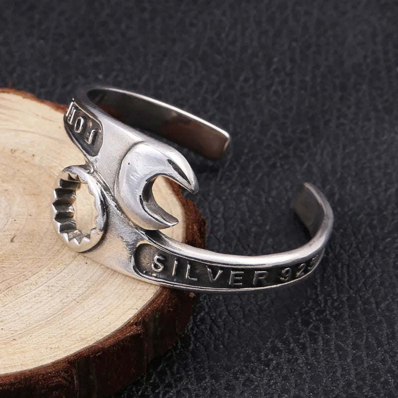 Wrench Bracelet Men's Domineering Repair Tool Wrench Cuff Open Bracelet Motorcycle Biker Punk Rock Party Jewelry Gift