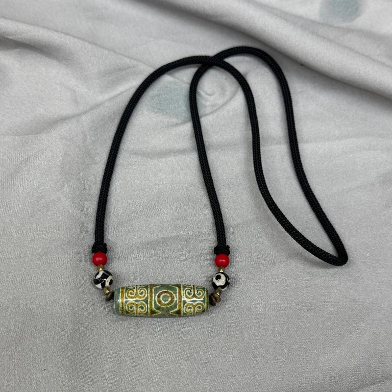 Tibetan Style Agate Dzi Bead Jewelry Accessories Necklace Handmade Fashion Unisex Pendant