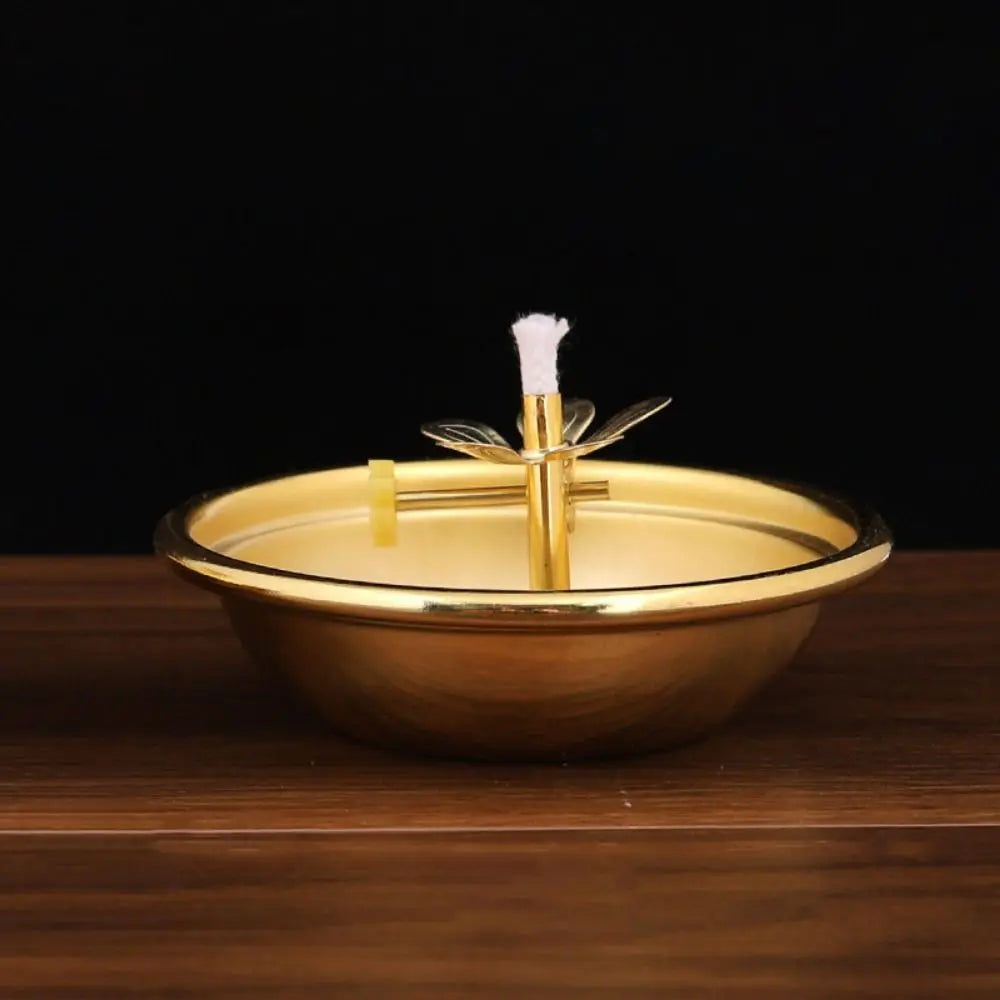 Vintage Anti-slip Alloy Oil Lamp Adjustable Exquisite Butter Lamp Holder High-legged Oil Dish Ornaments Buddha Hall