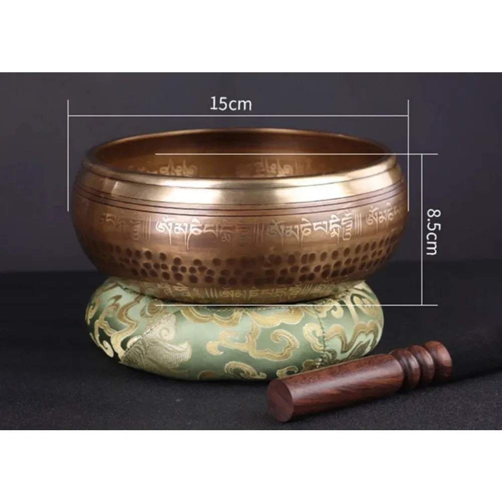 Nepal Large Bowl Singing 20cm Copper Handmade Buddha Bowls Tibetan Yoga Bowl Meditation Tools Buddha Sound Bowls Awareness Set