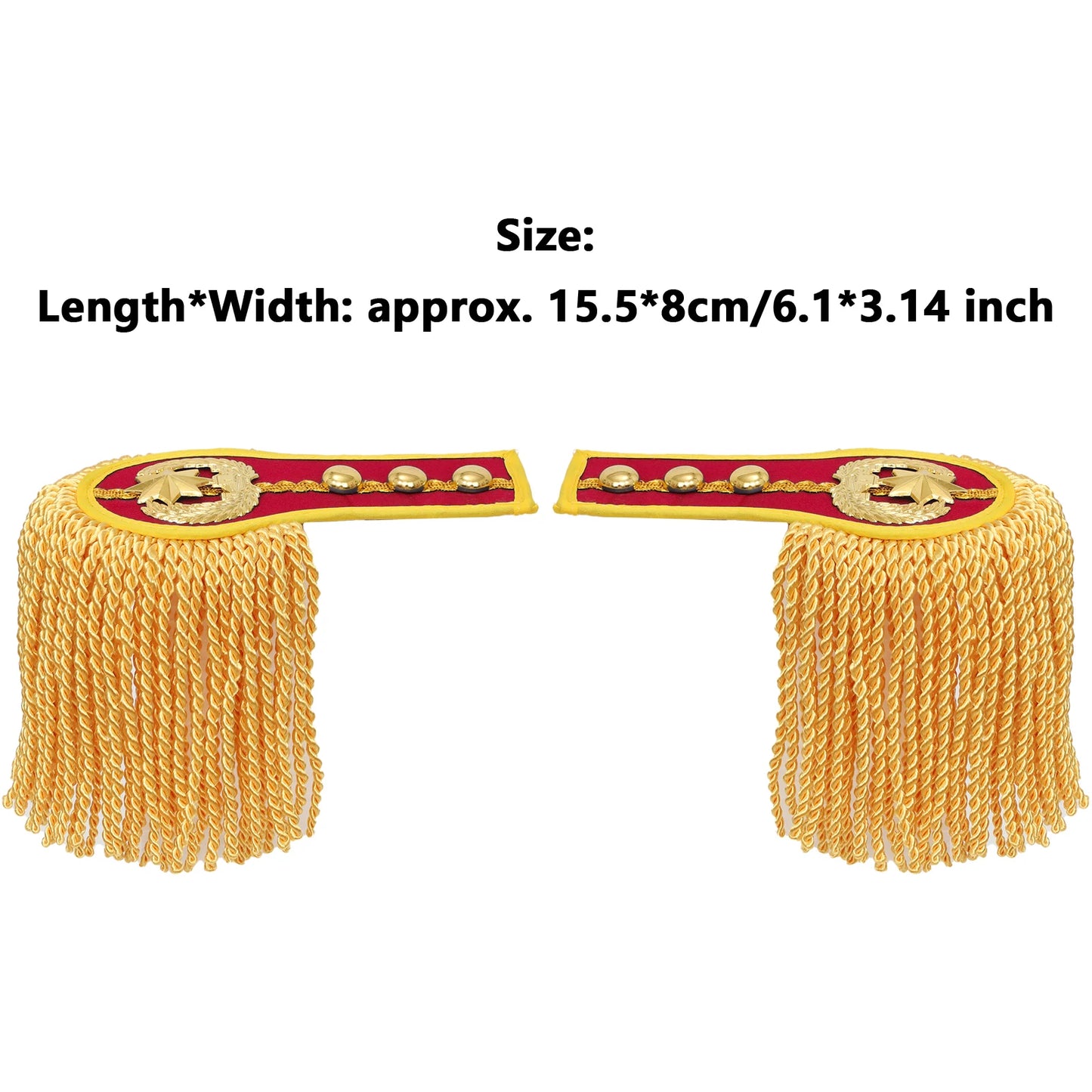 1 Pair Drum Horn Band Tassel Fringe Chain Shoulder Badge Applique Epaulet Clothing Uniform Party Performance Costume Accessories