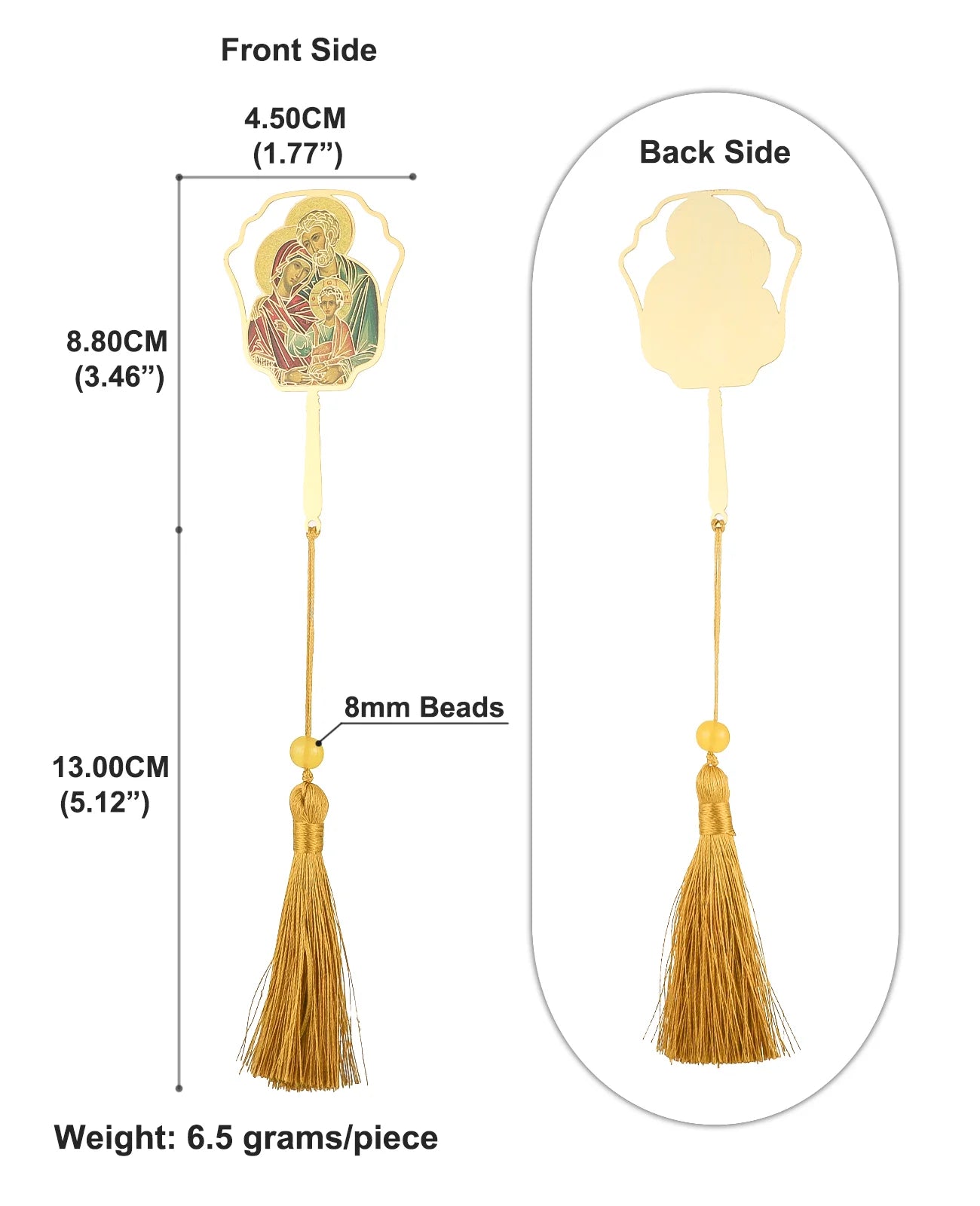 Christian Holy Family Bookmarks Hollow Copper Jesus Christ The Teacher Tassel Bookmark Accessories for Reader Birthday Gift