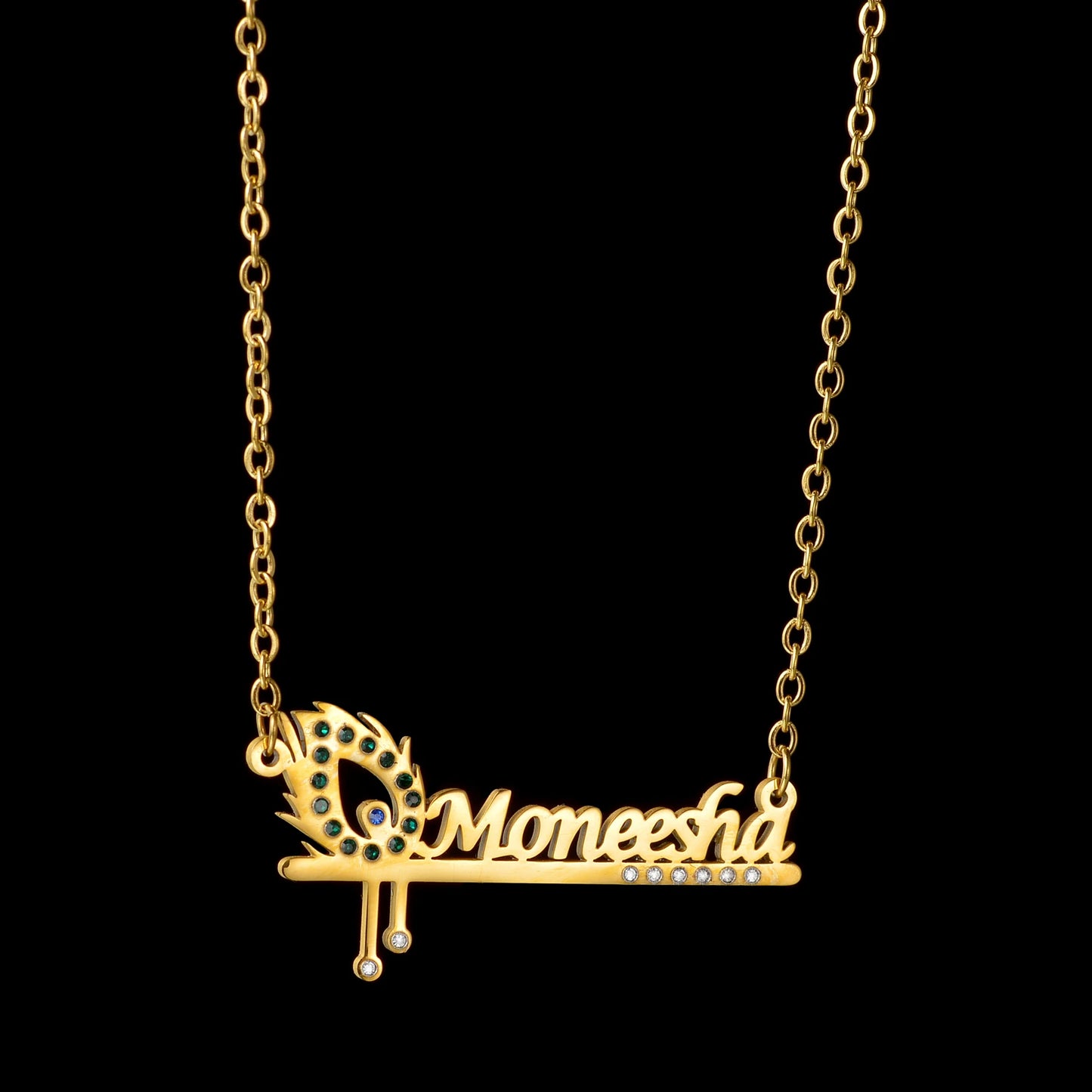 Unique Custom Name Stainless Steel Jewelry Necklace for Women Personalized Feather Insert Zircon Pendant Accessory Birthday Gift