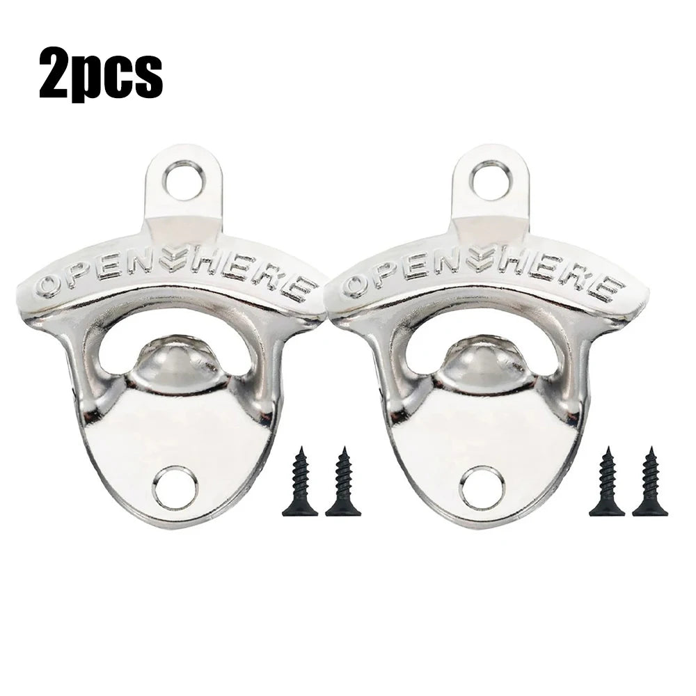 Zinc Alloy Wall Bottle Opener Kitchen Bottle Opener Retro Alloy Wall Mounted with Screws Party Antique Beer Bottle Opener