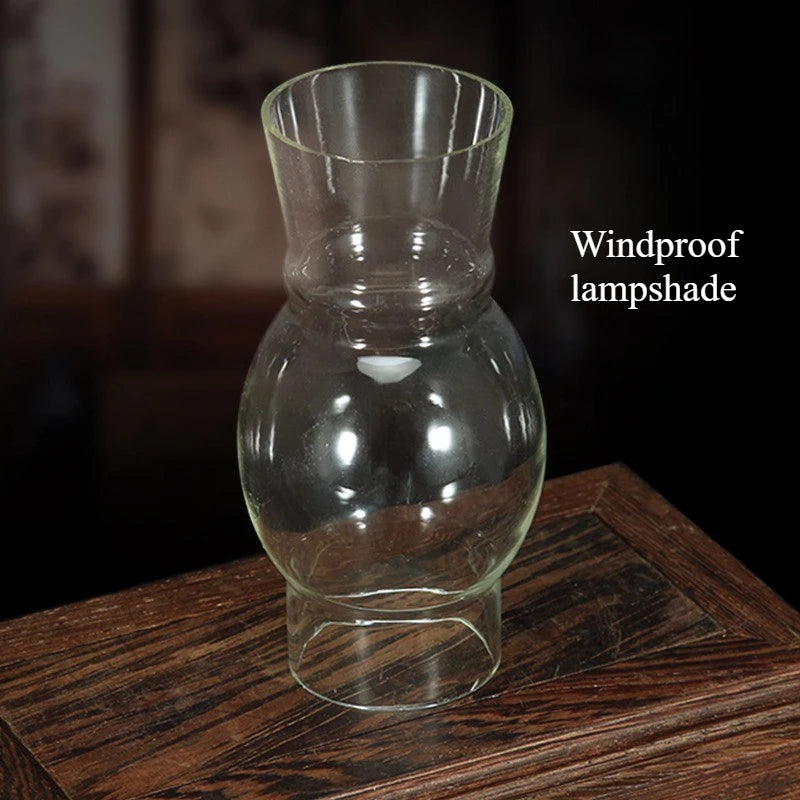 1 Retro Kerosene Candle Holder Windproof Oil Lamp with Glass Cover, Suitable for Emergency Lighting and Indoor Decoration