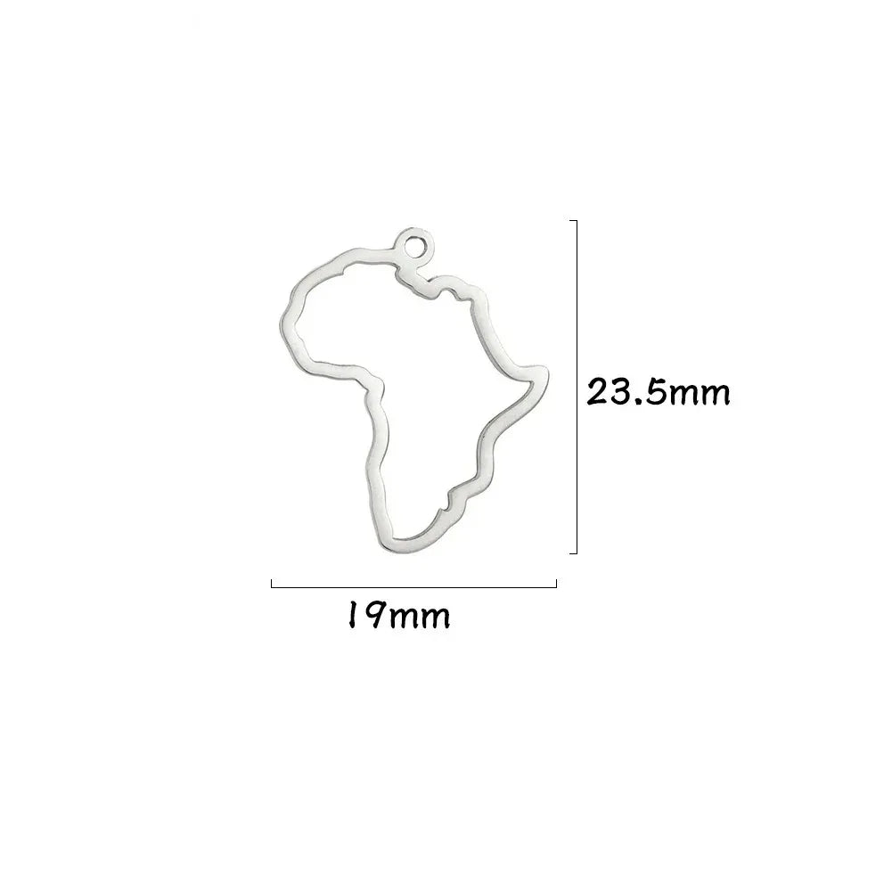 EUEAVAN 1pc Africa Berbers Symbol Map Stainless Steel Pendant for Necklace African Kabyle Berber Jewelry Making Supplies DIY