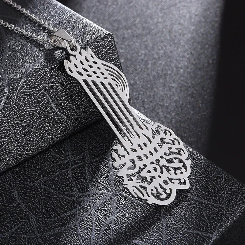 Stylish Peace Map Stainless Steel Pendant Necklace for Men Women Arabic African Jamaican Amulet Jewelry