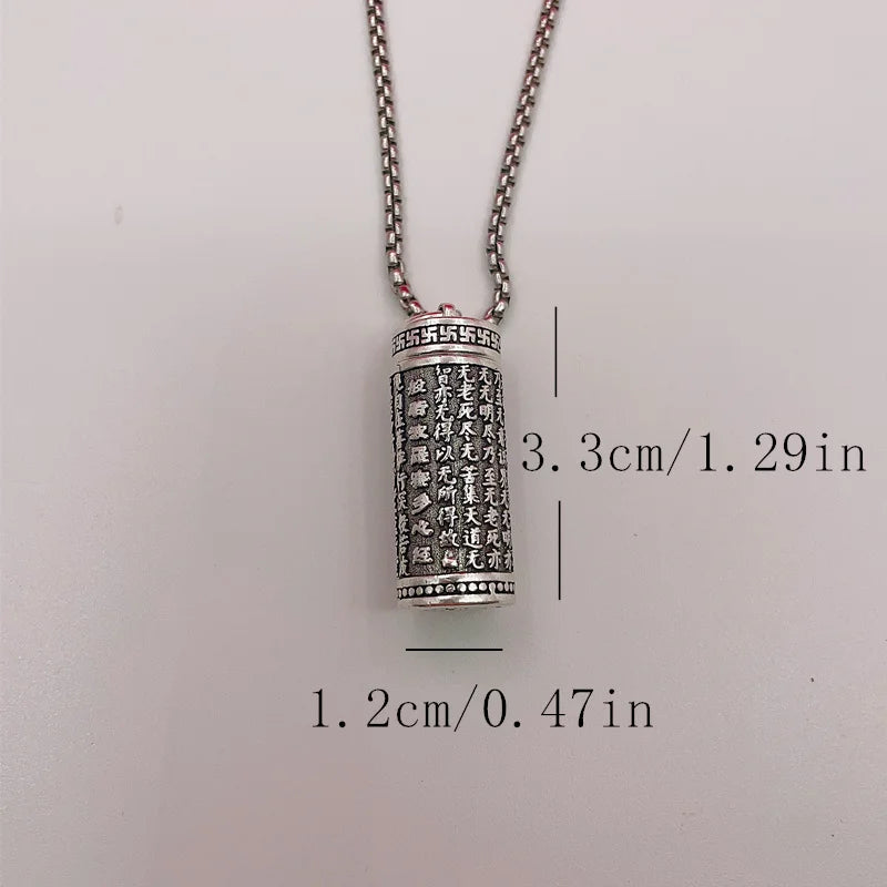 Vintage rune amulet, with rotating opening, can place scripture, pills and cremains pendants, portable necklace pendant souvenir
