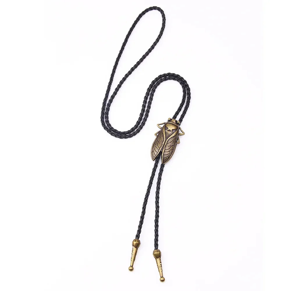 Vintage Cowboy Jazz Hat Alloy mens bolo tie Men Women Leather Rope Long Necklace Sweater Chain shirts Bolo Tie Men Accessories