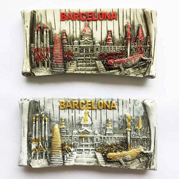 Spain Barcelona Fridge Magnets Tourist Souvenir Decoration Articles Handicraft Magnetic Refrigerator Stickers Collection Gifts