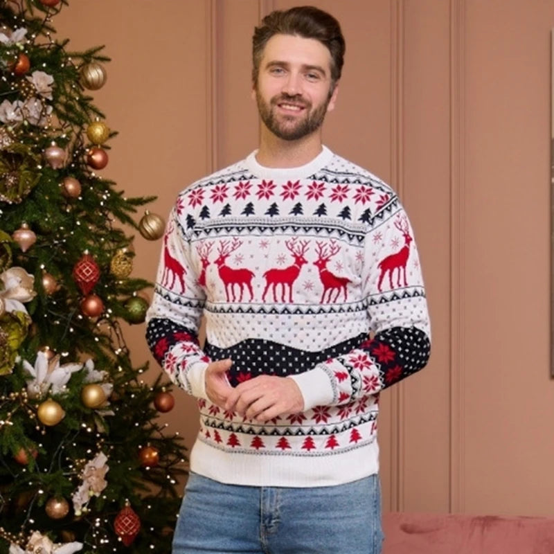 2025 New Women Men Kids Christmas Sweaters Casual Soft Jumpers Warm Thicken Matching Outfits Pullover Knitwear Xmas Family Look