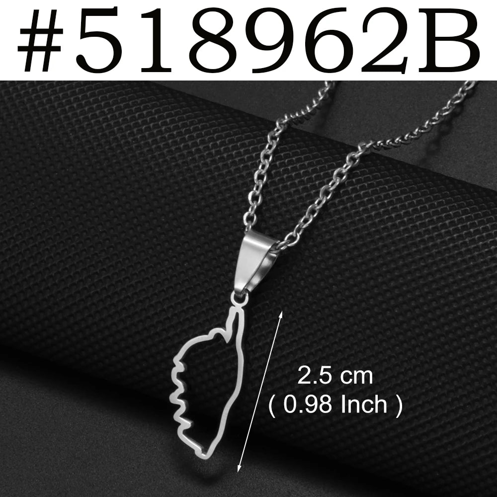 2025 New Arrivals Corsica Flag Pendant Necklaces Stainless Steel for Women Girls Sardinia Ethnic Jewelry #518762