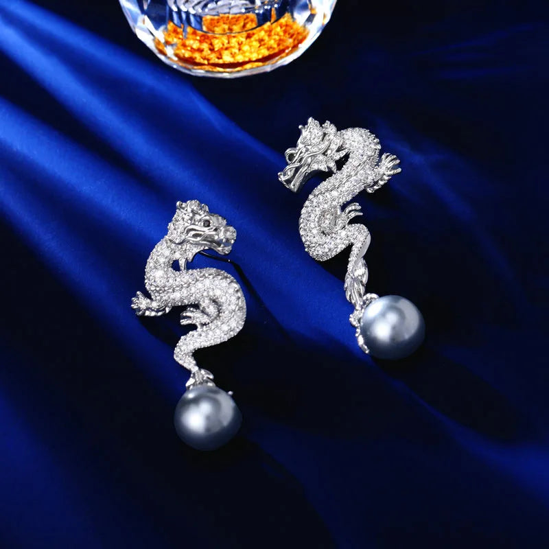 SUYU Spring New 2024 Dragon Year Zodiac Design Earrings Fashion Luxury Personalized Creative Earrings Festival Gifts