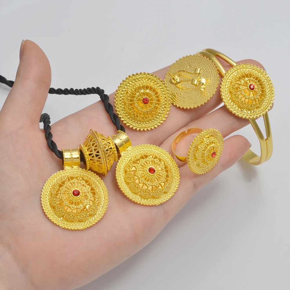 Ethiopian Jewelry Sets Ethnic Wedding Women Girls Eritrean Habesha African Birthday Party Gifts  @181116