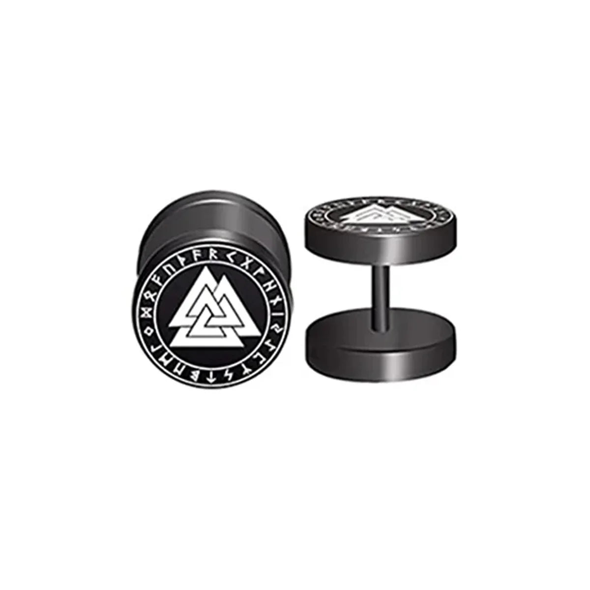 2pcs 18G 316L Stainless Steel Viking Rune Round Stud Earrings for Men Women, Cartilage Tragus Helix Earring Piercing Jewelry