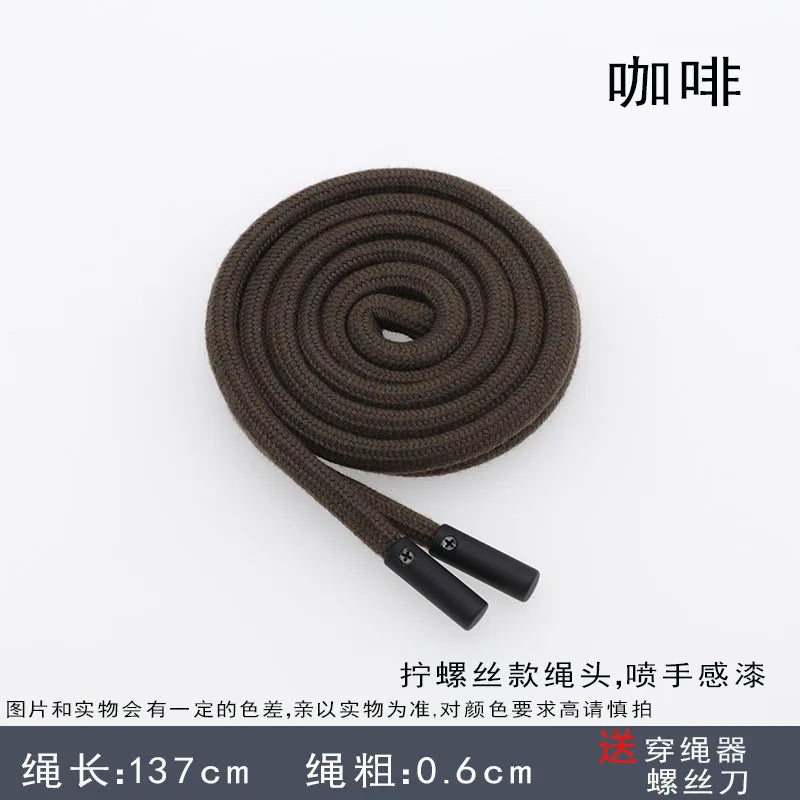 6mm Round Sweater Hat Rope Polyester Cotton Drawstring Men Women Sports Pants Waist Rope Decorative Casual Pants Belt Rope