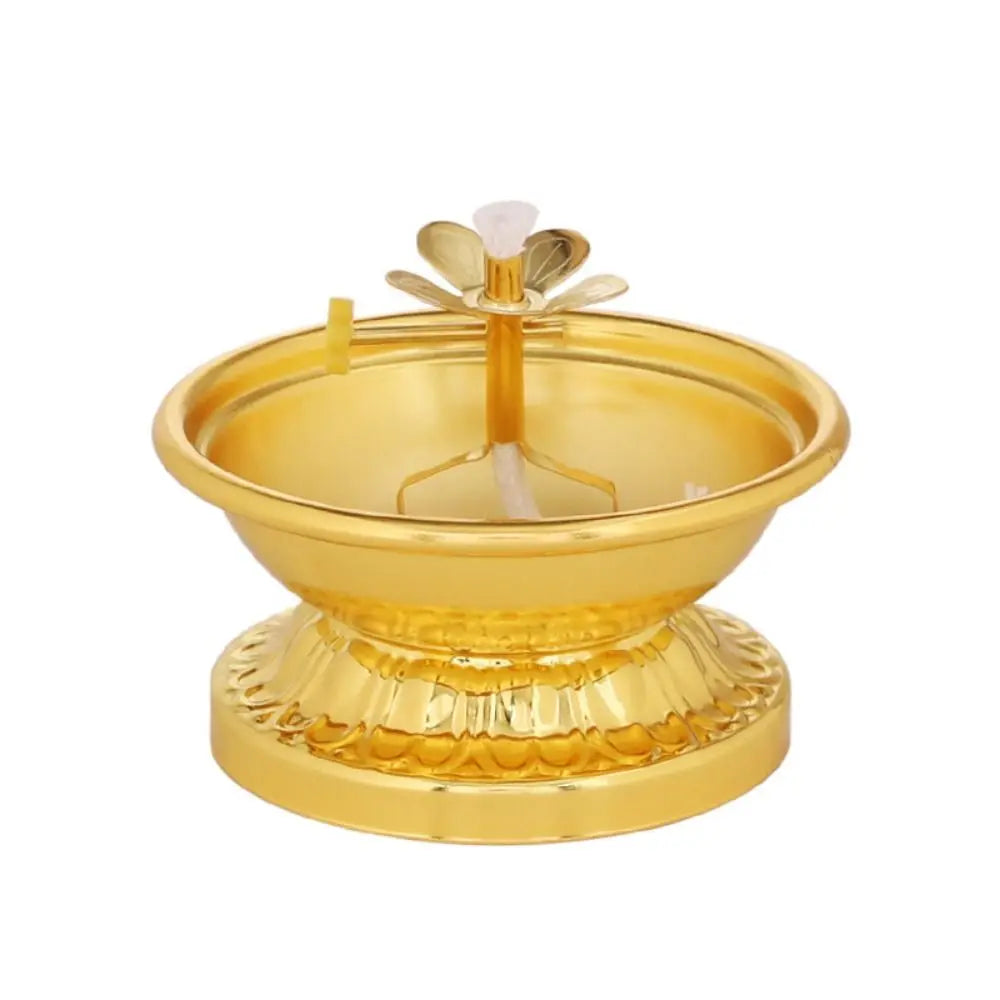 Vintage Anti-slip Alloy Oil Lamp Adjustable Exquisite Butter Lamp Holder High-legged Oil Dish Ornaments Buddha Hall