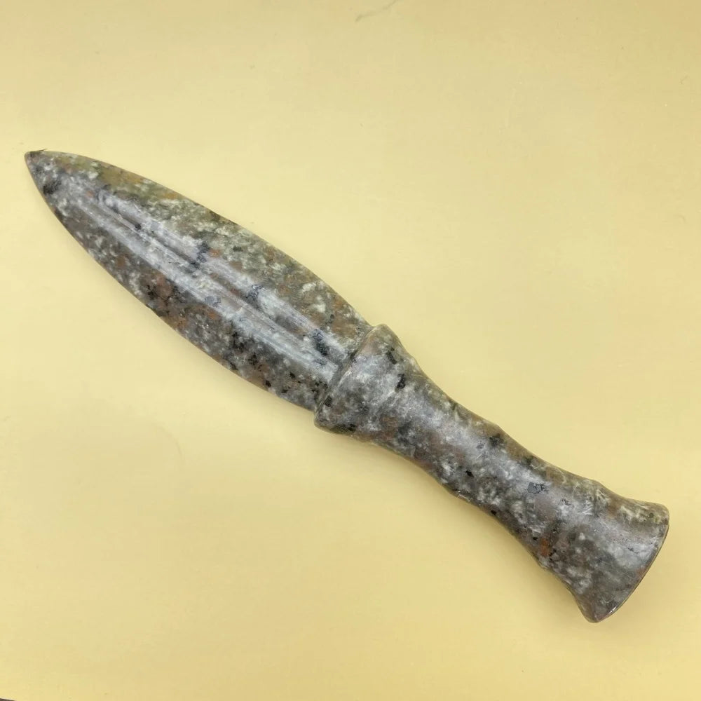 Unique Yooperlite Stone Mystical Dagger Carving - Polished Raw Gemstone witchcraft meditation crystal Knife for Home Decor Gifts