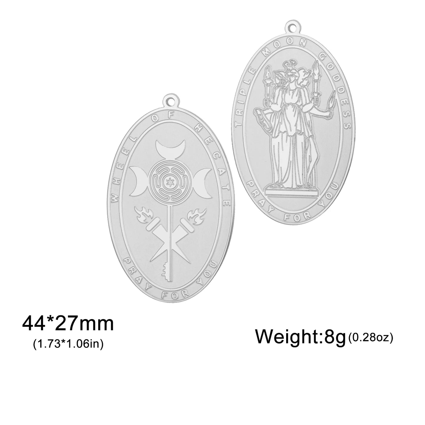 1pc Triple Moon Goddess Charms Stainless Steel Amulet Pendants Pray For You DIY Your Own Jewerly Wholesale Available