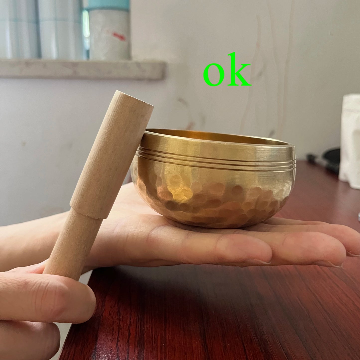 Tibetan Brass Singing Bowl Sanskrit Yoga Meditation for Sound Handmade Healing Stress Relief Buddha Mindfulness Instrument