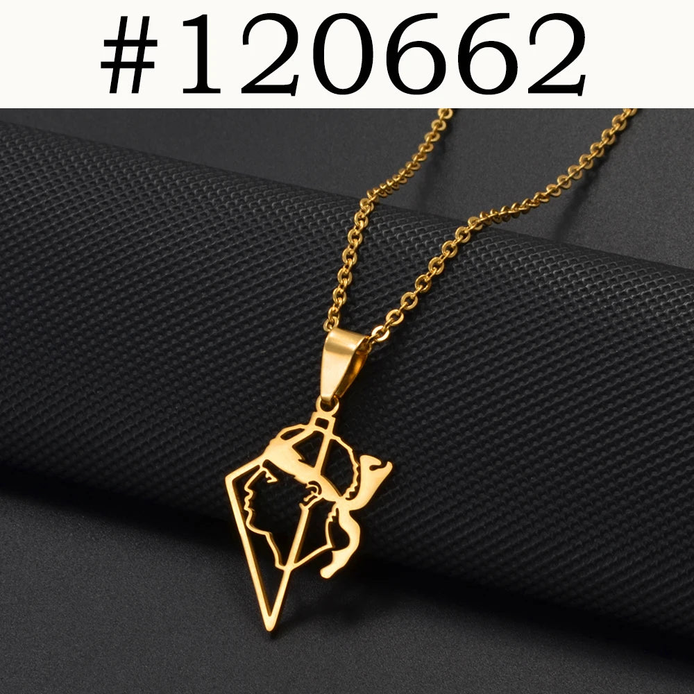 2025 NWE Corsica Flag Pendant Necklaces Sardinia Jewelry for Women Girl Stainless Steel Corse Sardegna #120462