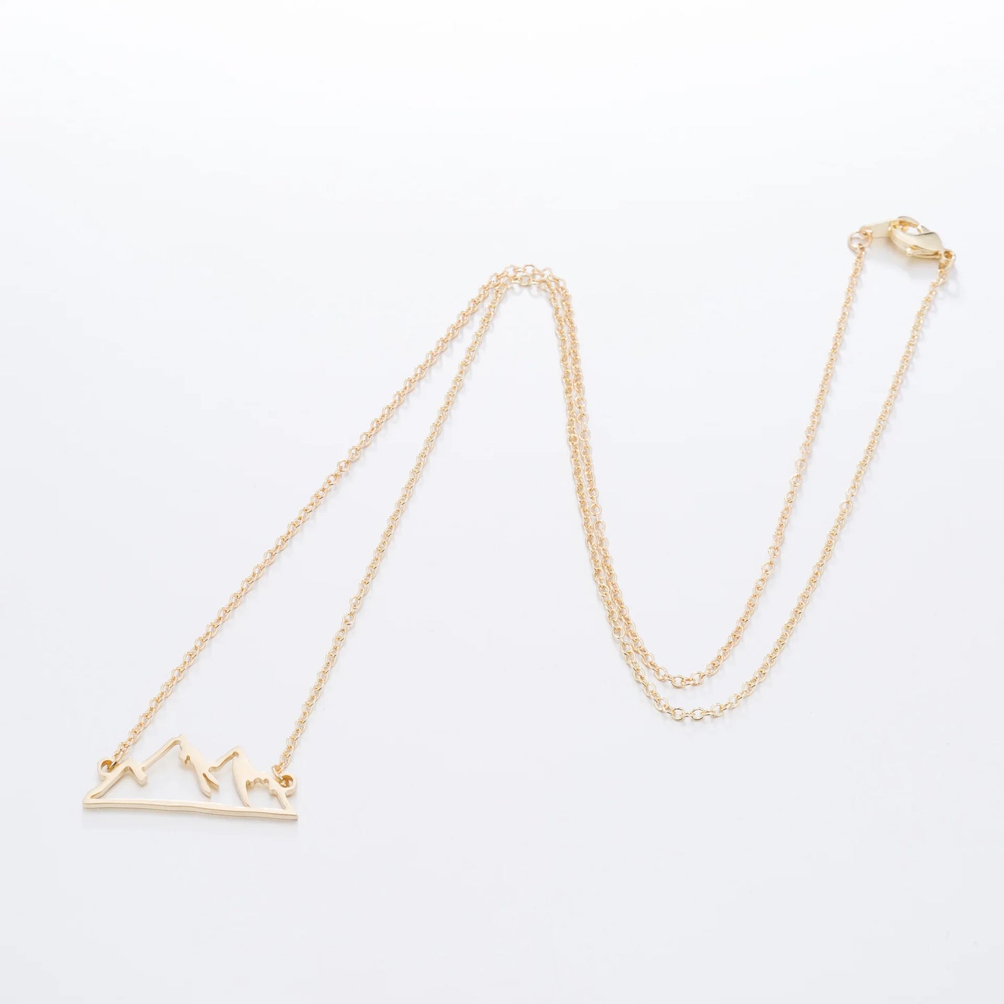 2024 new fashion stainless steel hollow snow mountain mountain pendant necklace temperament with lovely collarbone chain accesso