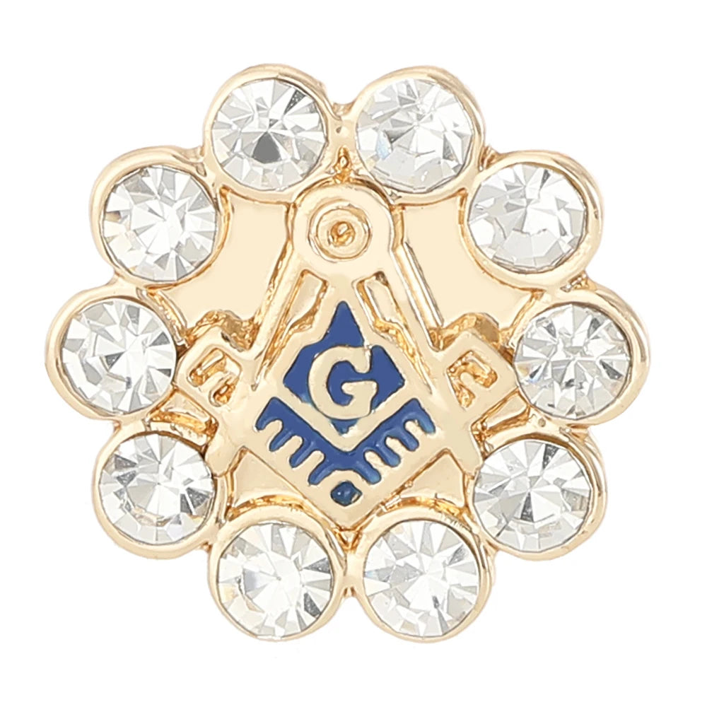 8 Styles Classic Masonic Symbols Enamel Brooches Funny Freemason Emblem Golden Pins