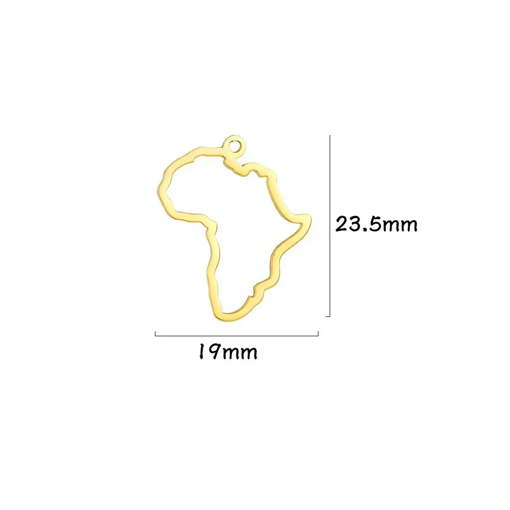 EUEAVAN 1pc Africa Berbers Symbol Map Stainless Steel Pendant for Necklace African Kabyle Berber Jewelry Making Supplies DIY