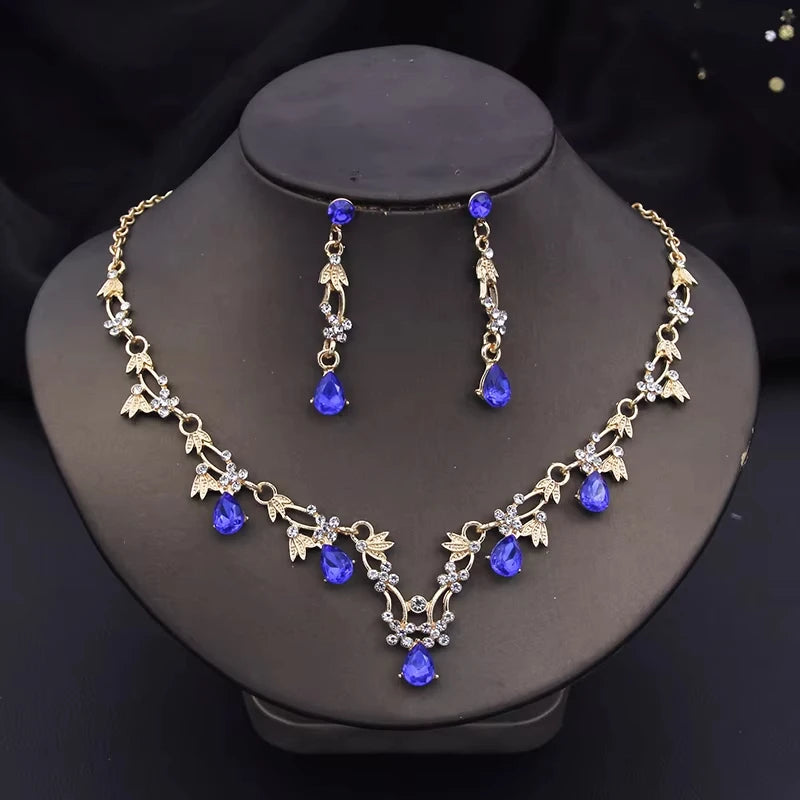 1 Set Of Fashionable Copper Inlaid Claw Chain Necklace, Earrings, Jewelry Set, Women's Wedding Banquet Party Daily Necessities
