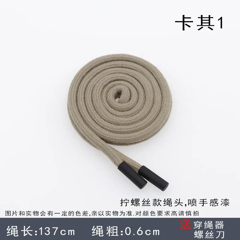 6mm Round Sweater Hat Rope Polyester Cotton Drawstring Men Women Sports Pants Waist Rope Decorative Casual Pants Belt Rope