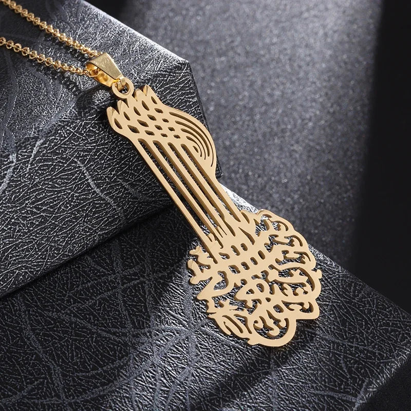 Stylish Peace Map Stainless Steel Pendant Necklace for Men Women Arabic African Jamaican Amulet Jewelry