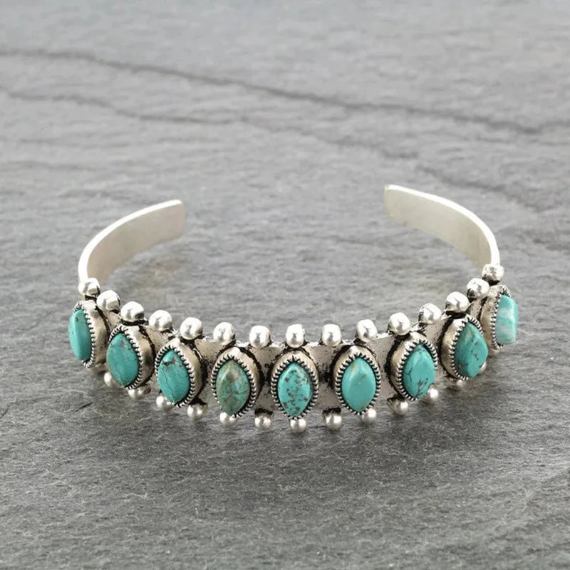 Vintage Tibet Turquoise Bracelet for Women Men Bangles Bracelets Bohemian Ethnic Gypsy Indian Afghan Turkish Jewelry
