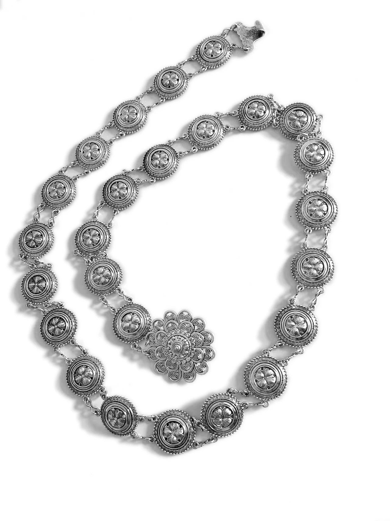 Vintage Style Turkish Gypsy Silver Plated Alloy Belly Waist Chain for Women Beach Belt Party Body Chain Jewelry Body