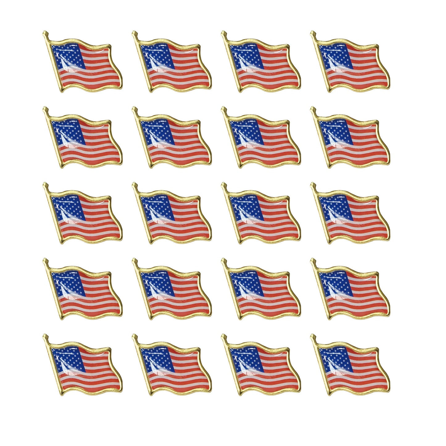 10/20/100pcs American Flag Waving Lapel Pins United States USA Badge Pin Patriotic Enamel Suit Jacket brooches