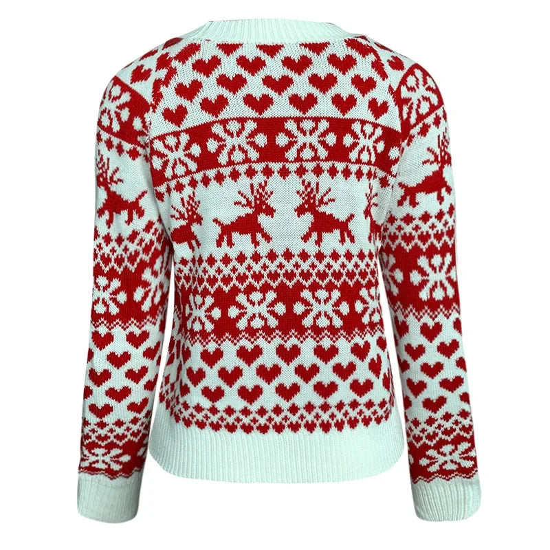 Winter 2025 Women's Christmas Sweater Soft Cute Xmas Look Knitwear Long Sleeve O Neck Jumpers Top Streetwear Y2K Style Pullovers