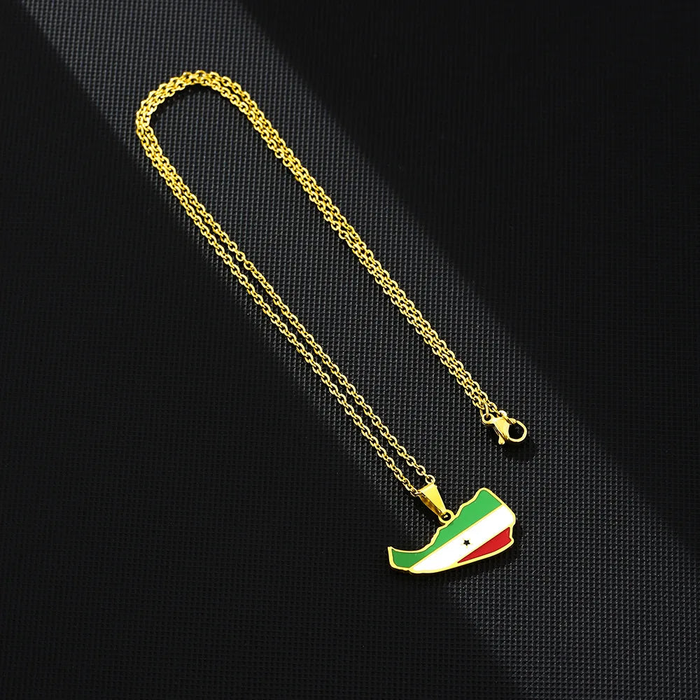 2024 new fashion stainless steel retro dripping oil national style Somaliland pendant necklace temperament everything collarbone