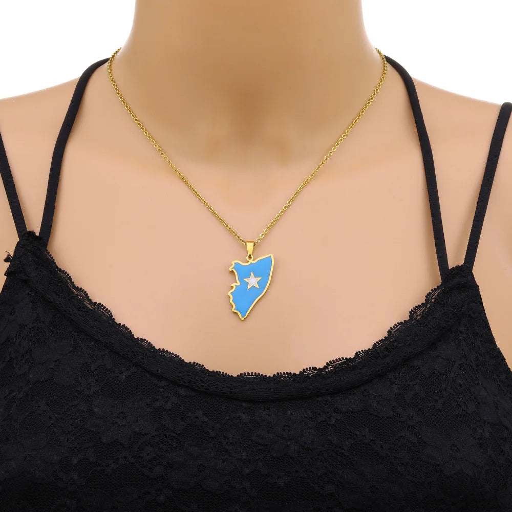 2024 New fashion stainless steel dripping Somali necklace for men and women geometric ethnic style collarbone chain anniversary
