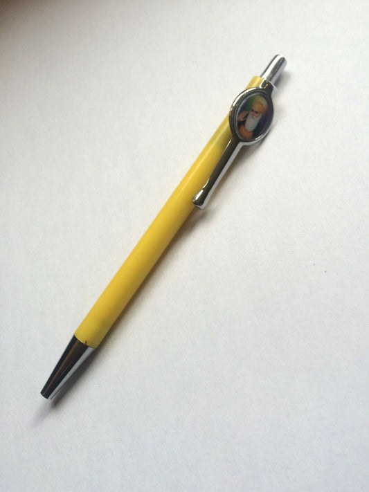 Punjabi Hindu Sikh Khalsa Guru Nanak Photo Ball Pen - Yellow Colour Gift