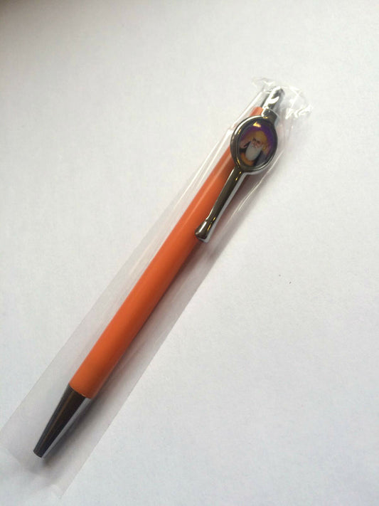 Punjabi Hindu Sikh Khalsa Guru Nanak Photo Ball Pen - Orange Colour Gift