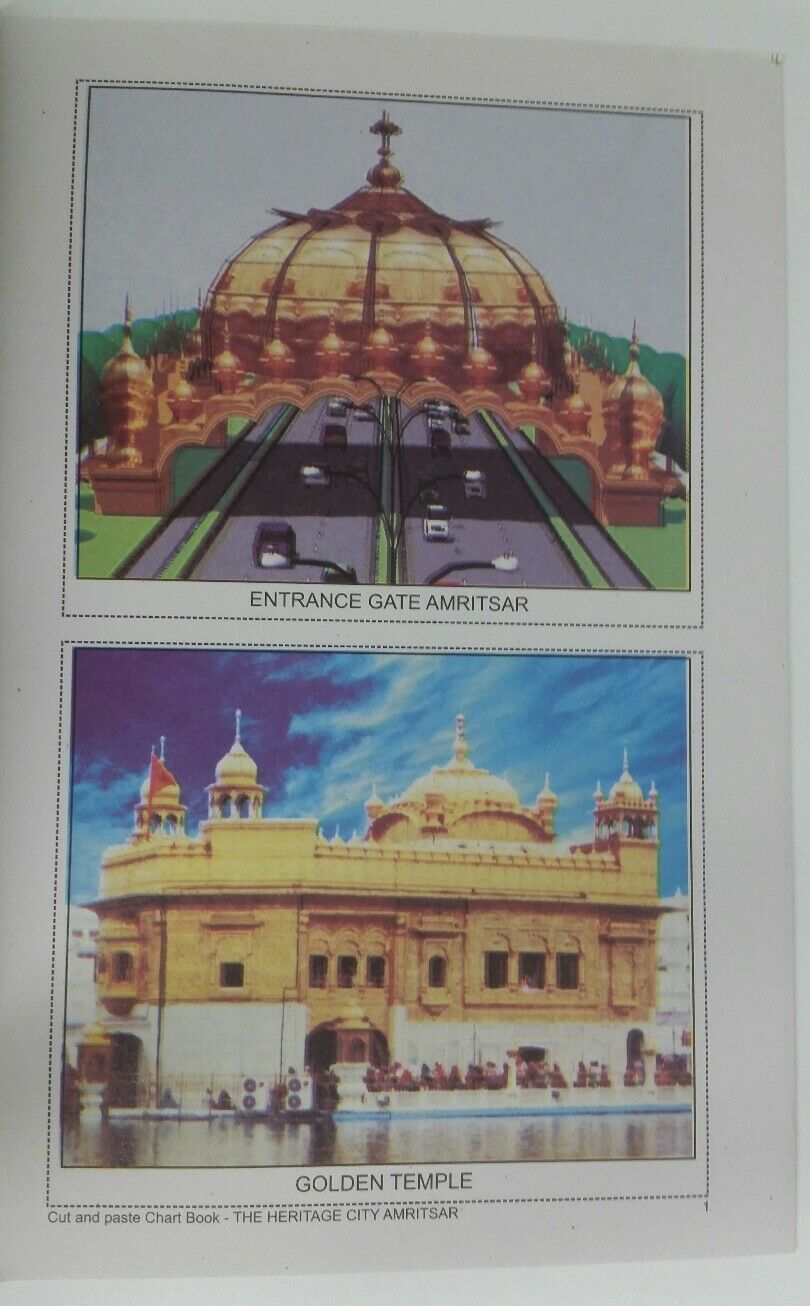 Children Cut & Paste The Heritage City Amritsar PICTURES Project Chart book kids