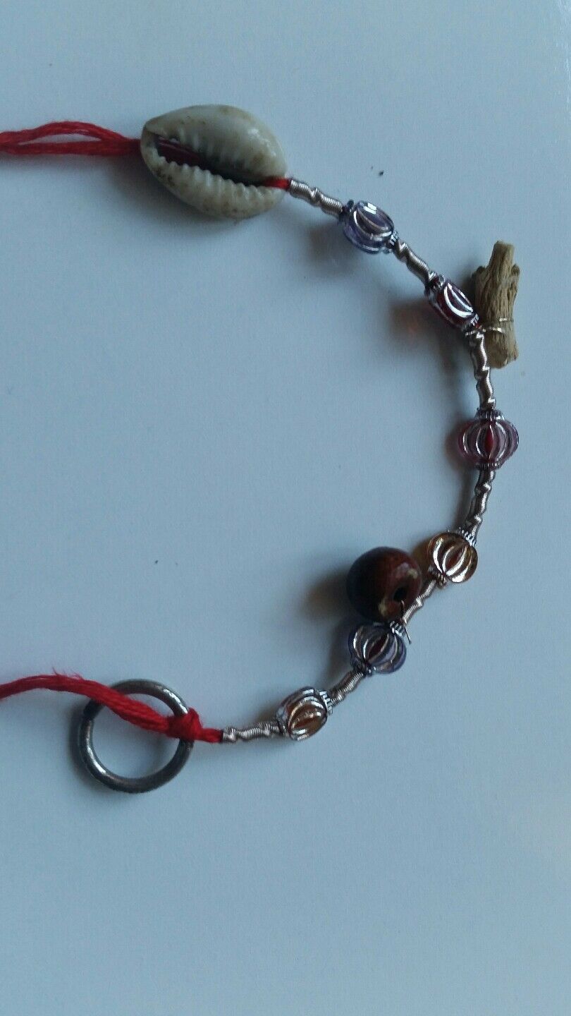 Talisman Evil Eye Protection Hindu Konch Shell Kaudi Good LUCK Shagn Bracelet E3